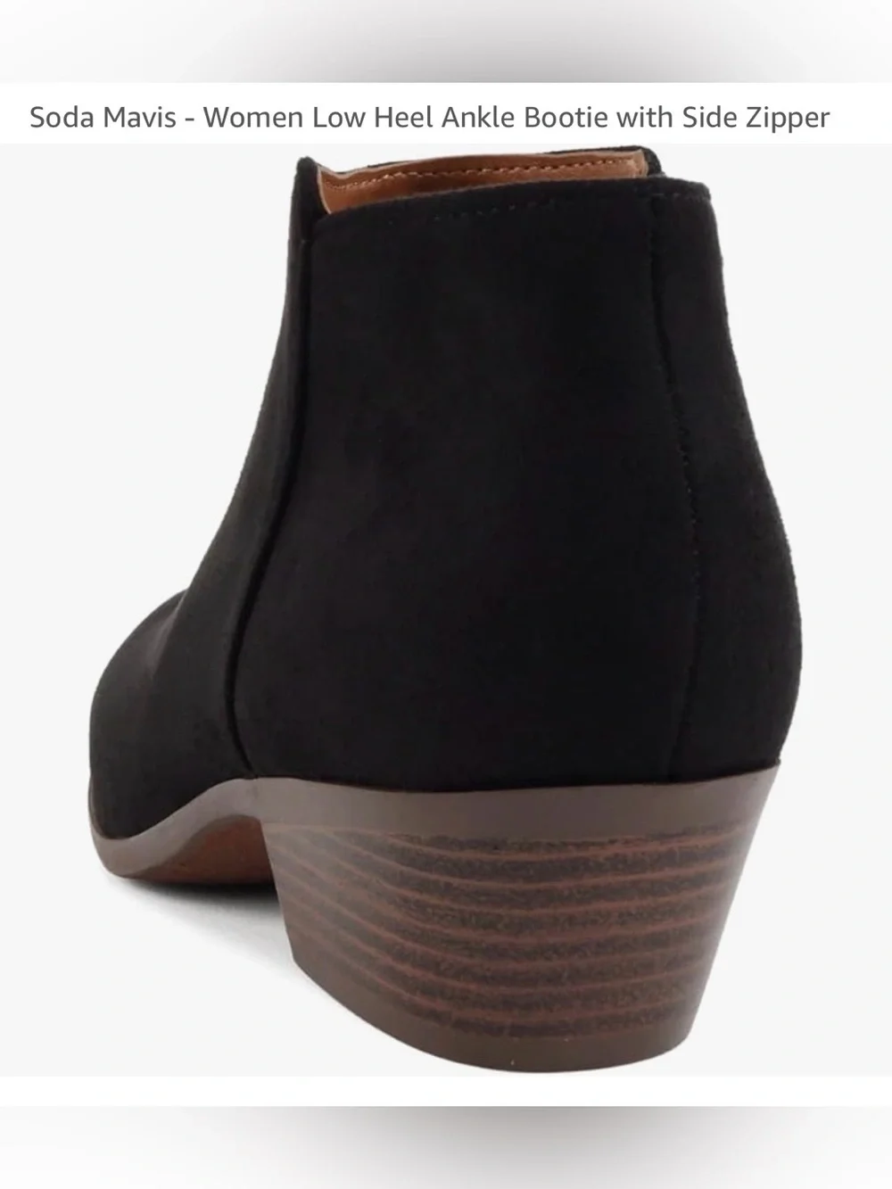 Soda Mavis Ankle Boot Bootie Imit Black Suede Size 8